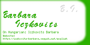 barbara iczkovits business card